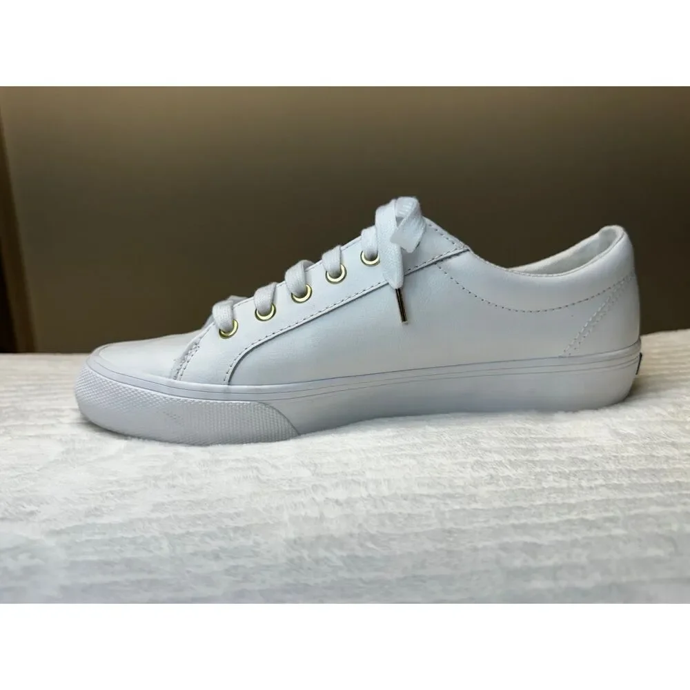 KEDS Jump Kick Leather Lace Up Sneakers, White, Sz 10